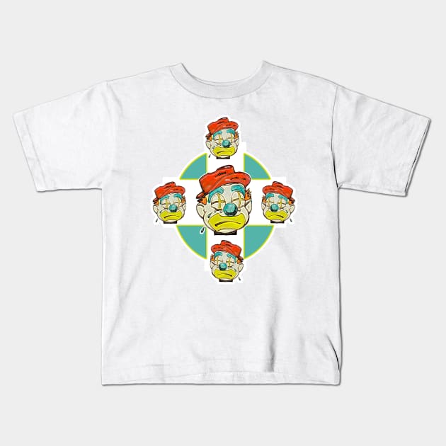 Crying clown circus Kids T-Shirt by Marccelus